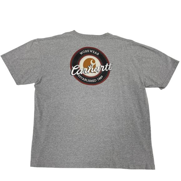 Carhartt Short Sleeve Pocket T Shirt Gray Mens 2XL - Picture 6 of 7